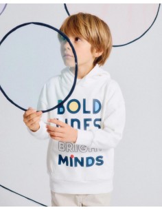 SUDADERA BLANCA CON CAPUCHA NIÑO