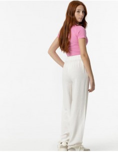 Pantalón lino blanco Teen 2