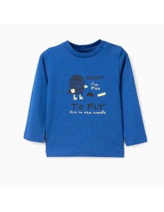 CAMISETA MANGA LARGA AZUL BEBE