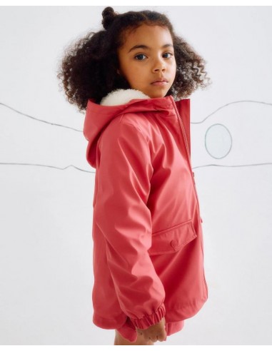 PARKA ROSA CON CAPUCHA Y FORRO SHERPA